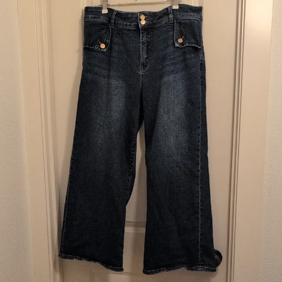 Kut from the Kloth Meg High-Rise Wide Leg Cropped Jeans, Size 16 - Picture 5 of 11